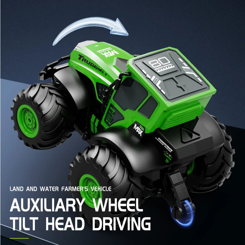 1:14 Scale Amphibious RC Car Full Proportional 4WD Off-road Climbing Farmer Truck Toy Kids Holiday Gift