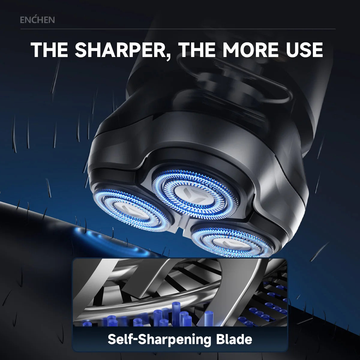 ENCHEN Blackstone Max Electric Shaver 3D-Direction Flex Heads 100% Waterproof With POP-UP Precision Trimmer