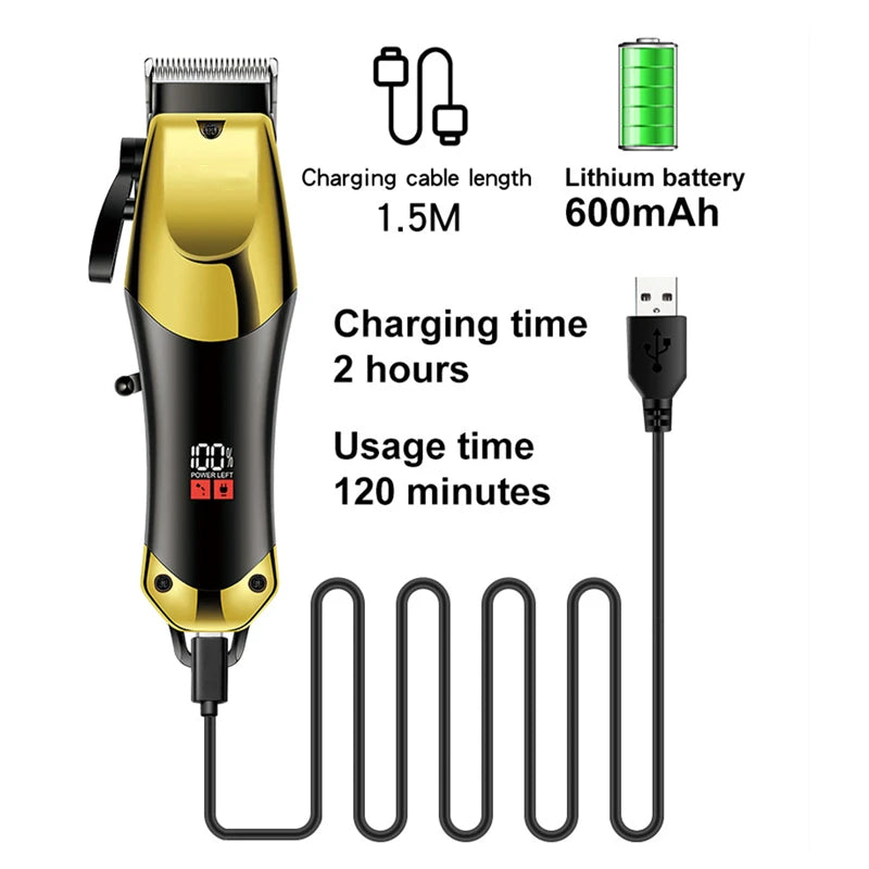 USB Rechargeable Men's Hair, 3-piece oil head and electric Trimmer, suitable for home use shaved hair salon boyfriend gifts
