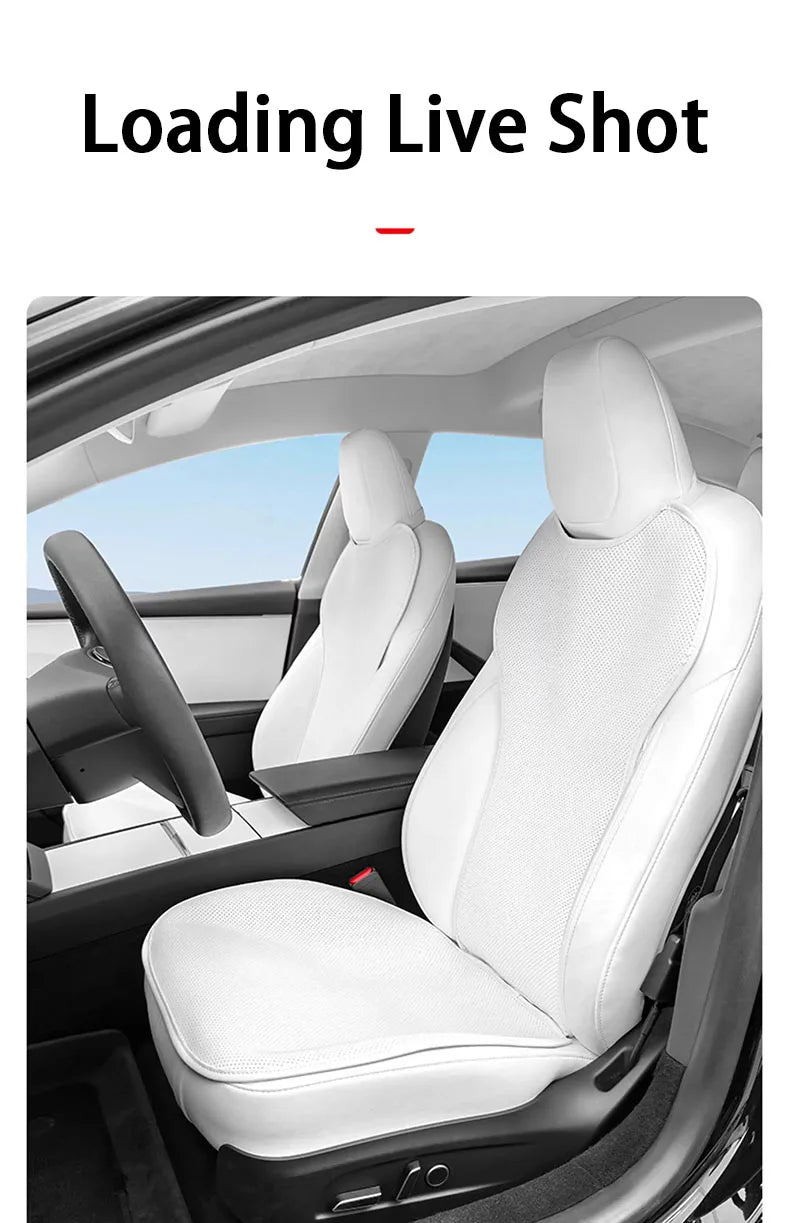 For Tesla Model Y Juniper 2025+ & 2026 Nappa Leather Seat Cushion Ventilation Comfortable Split Single Sitting Back row Set
