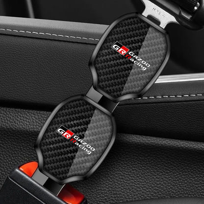 Car Seat Belt Clip Carbon Extender Lock Buckle Plug Car Accessories interior For Toyota GR Sport Gazoo Racing RAV4 C-HR Mirai