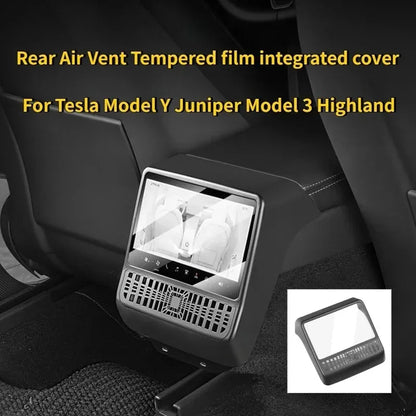 Rear Screen Tempered Film Protective Cover for Tesla Model Y Juniper Model 3 Highland 2025 Rear Air Vent Cover Car Accessories