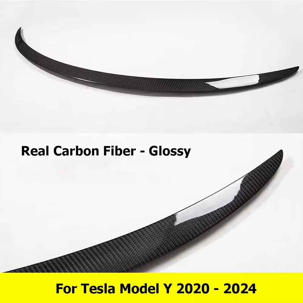 Real Carbon Fiber Spoiler For Tesla Model Y 2024 Trunk Spoilers Model 3 Highland Rear Door Tail Trunk Wings Car Accessories