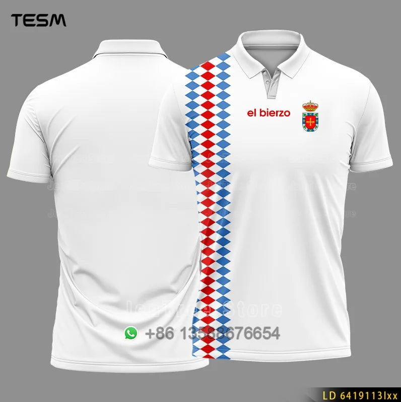 Summer Sports POLO Shirt Men Casual Short Sleeve Lapel Printed T-shirt Striped Retro Fashion Top Outdoor Team Breathable POLO