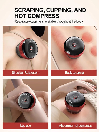 Electric vacuum cupping, scraping, skin massage device, body heating, scraping,suction cup treatment set, health and portabilit