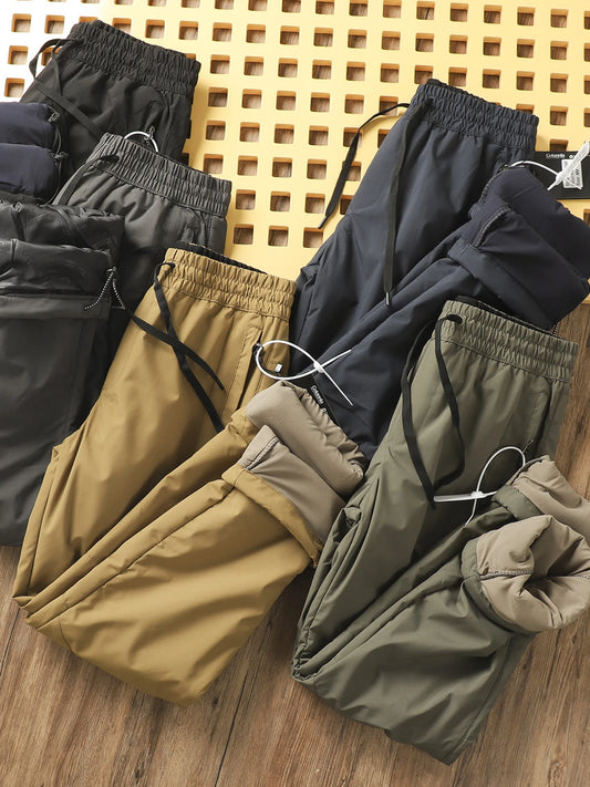 Nordic Men's Winter Ski Pants Fleece Lined Hiking Outdoor Windproof Waterproof Snowproof Cotton Trousers Youthful Energy Style