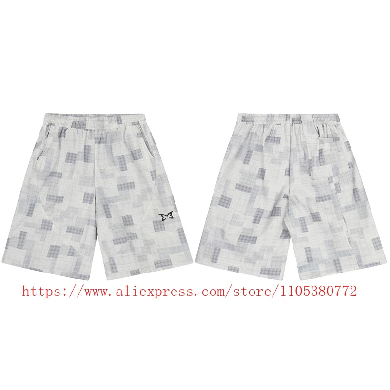 High Street Trendy Men's Mertre Denim Shorts Summer Loose Versatile Straight Leg Heavy Fabric Pants Stock