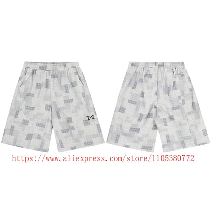 High Street Trendy Men's Mertre Denim Shorts Summer Loose Versatile Straight Leg Heavy Fabric Pants Stock