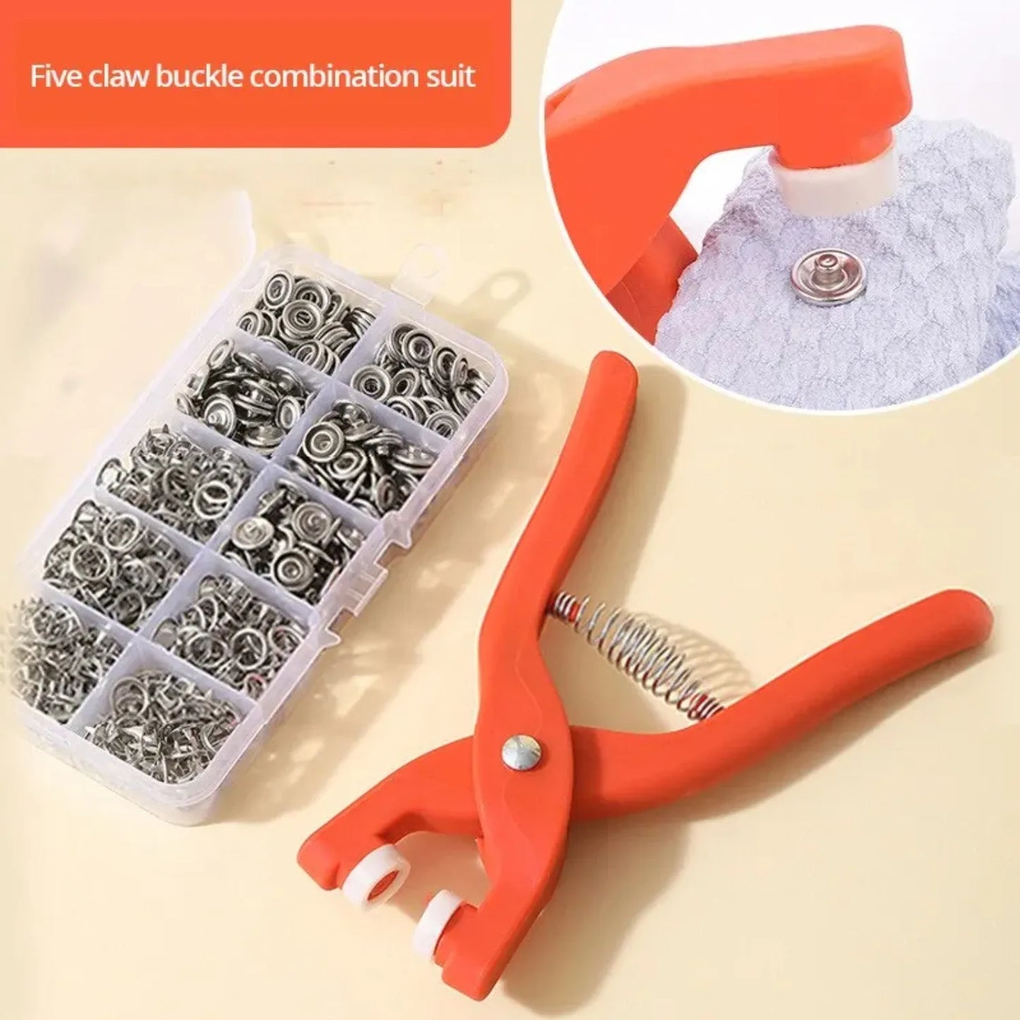 2Set Snap Button Kit With Hand Pressure Pliers 50pcs Snaps , Metal Snaps For Sewing, Sewing Snaps For DIY Crafts Clothes Hats