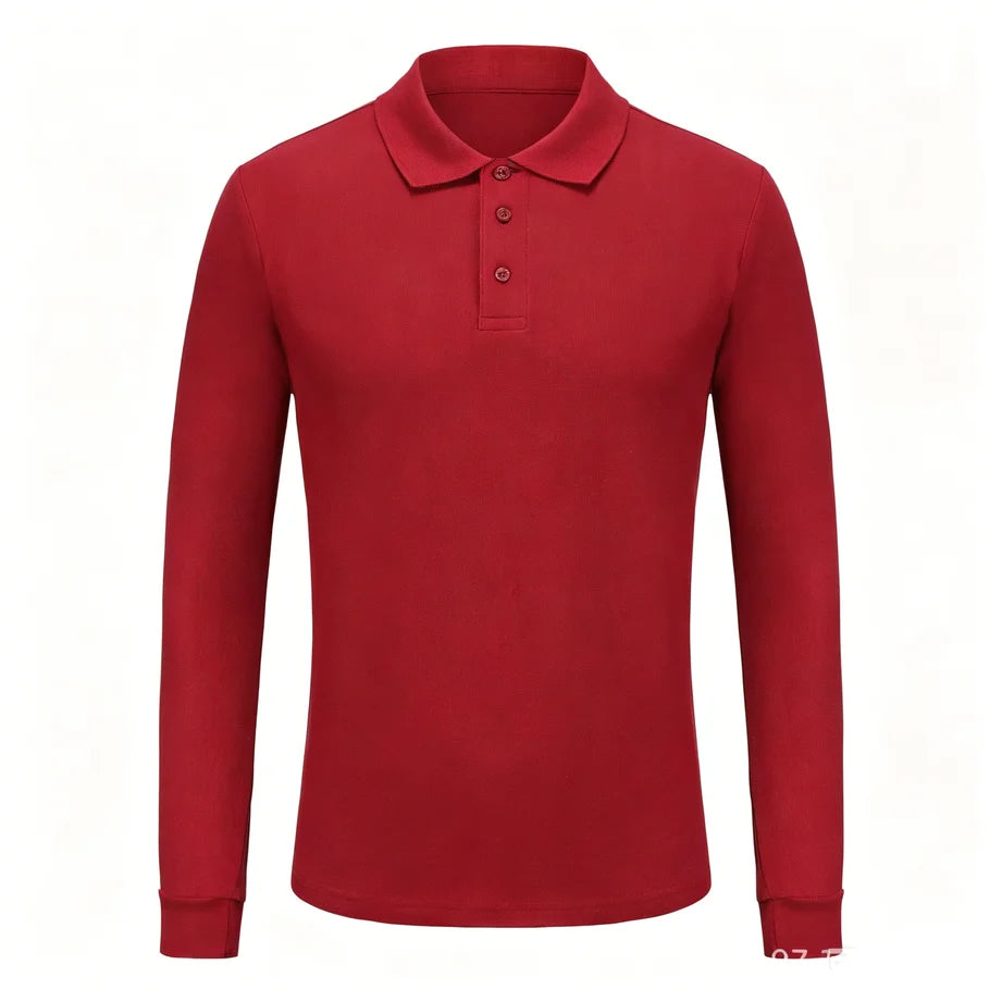 Top Compass Patch Long Sleeved Polo Shirt Spring Autumn All Cotton Casual Men's Luxury Golf Long Sleeved T-shirt Top Asian S-3XL