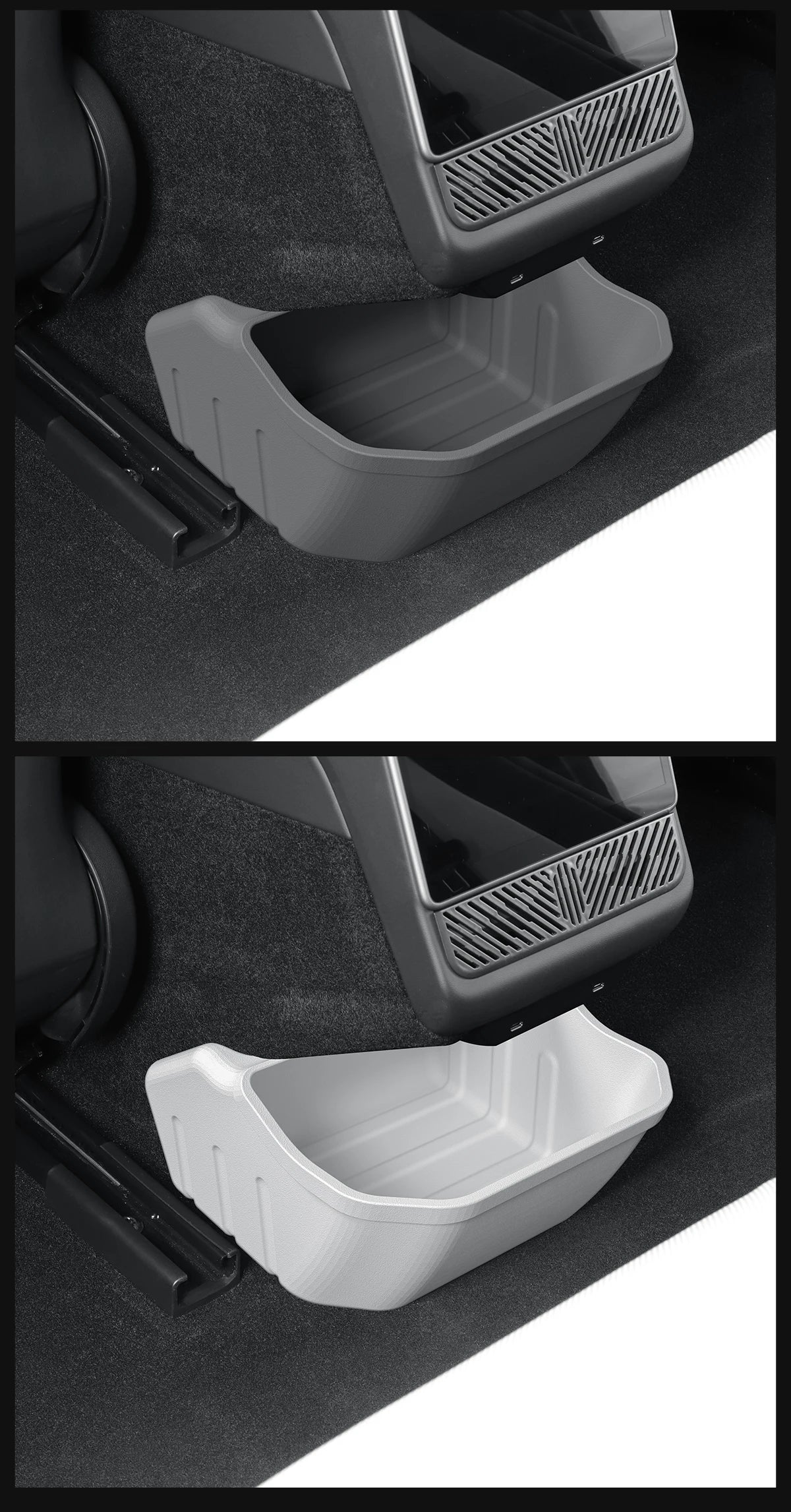 For Tesla Model 3 Highland 2025 Rear Seat Storage Box Below The Rear Air Outlet Rear Seat Organizer Tray Car Accessories 2024