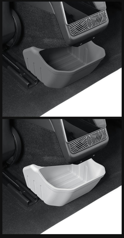 For Tesla Model 3 Highland 2025 Rear Seat Storage Box Below The Rear Air Outlet Rear Seat Organizer Tray Car Accessories 2024