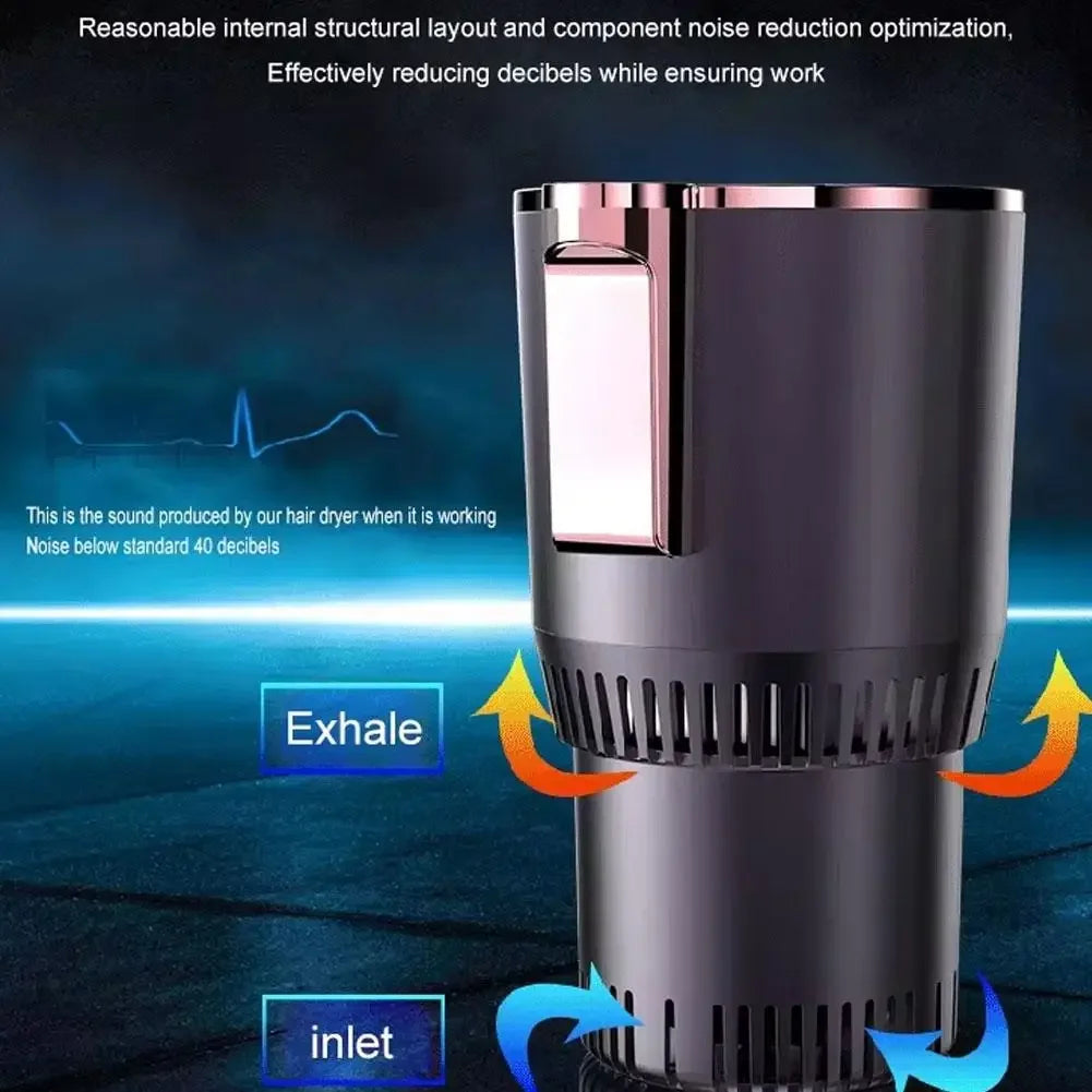 Smart 12V Portable Mini Can Fridge Cooler & Warmer, 2-in-1 Single Cup Holder Chiller for Car & Office Desk Travel Mug Heater
