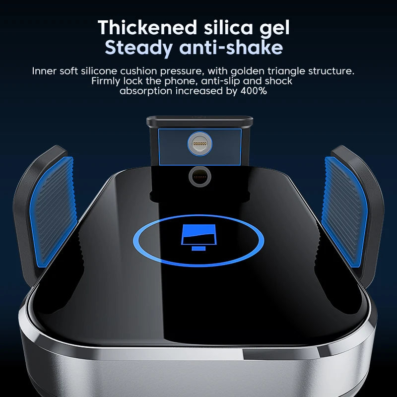 Universal Car Wireless Charging Mobile Phone Holder Air Outlet Mount Transparent Vehicle Navigation Bracket for Smartphones