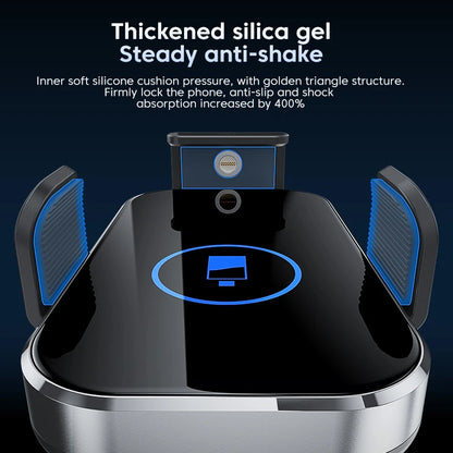 Universal Car Wireless Charging Mobile Phone Holder Air Outlet Mount Transparent Vehicle Navigation Bracket for Smartphones