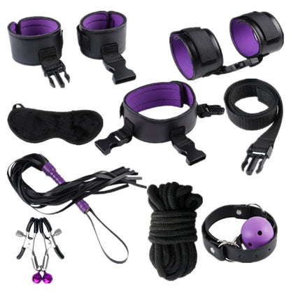 Exotic Sex Toys, Leather Plush sexy Bondage Bundle Set, Gag, Whip, Butt Plug, Sex Toys for Women, Nipple Clips, Erotic Sex Toys