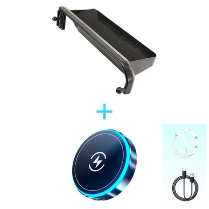 For Toyota Land Cruiser 250 Prado LC250 2024 2025 Double Phone Holder Car Multifunctional Storage Box Magsafe Wireless Charger