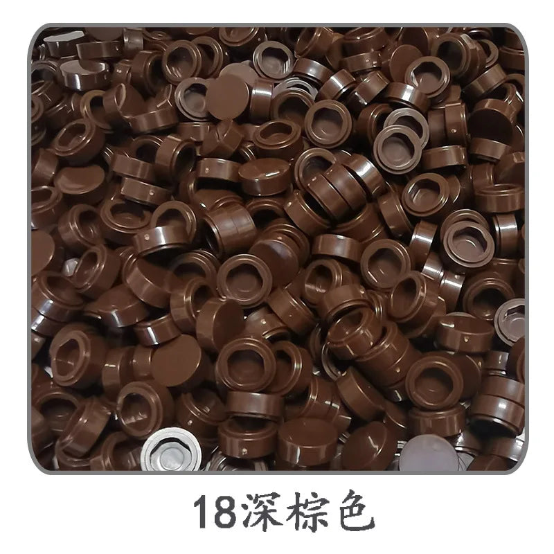 900pcs 52 Colors City Building Blocks Flat Tile 1x1 Round Bricks DIY Enlighten Blocks Parts 98138 Blocks for Children Boys Girls