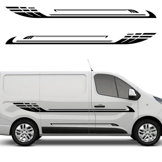 Car Body Side Stickers for Camper RV Van Motorhome Caravan Racing Sport Stripes Vinyl Decal Decoration Auto Tuning Accessories