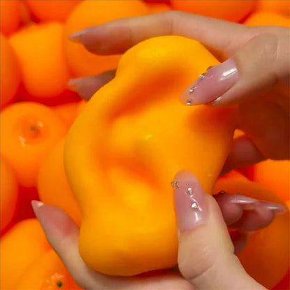 Orange Crunchy Moldable Stress Ball Crispy Squishy Squeeze Toy Round Blocks Filled Fidget Toy ASMR Sensory Stress Relief Toys
