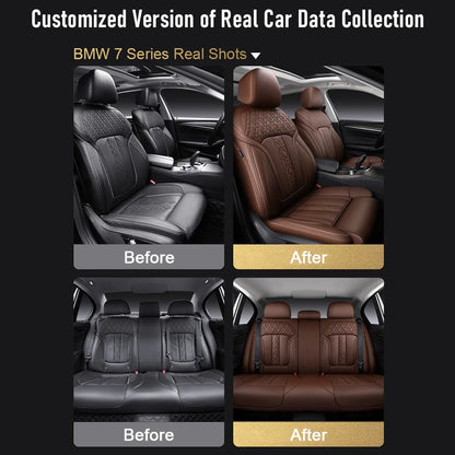 For Audi Q7 4L 2006 2007 2008 2009 2010 2011 2012 2013 2014 2015 Nappa Leather Custom Car Seat Covers Set Protector Accessories