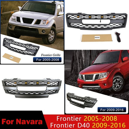 For Navara Frontier 2005-2008 Frontier D40 2009 2010 2011 2012 2013-2016 Front Racing Grill Center Grille Auto Parts Refit Grid