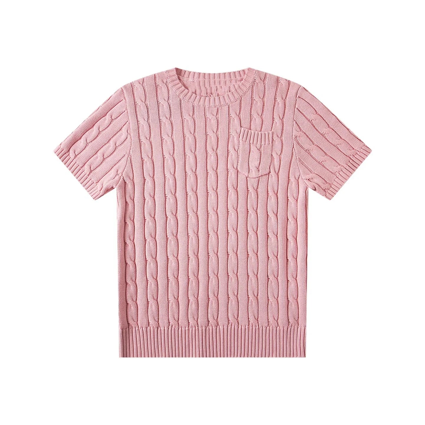 women's t-shirts and polos old money style Classic round neck Women's shirt embroidered chest pocket knitted short sleeved shirt