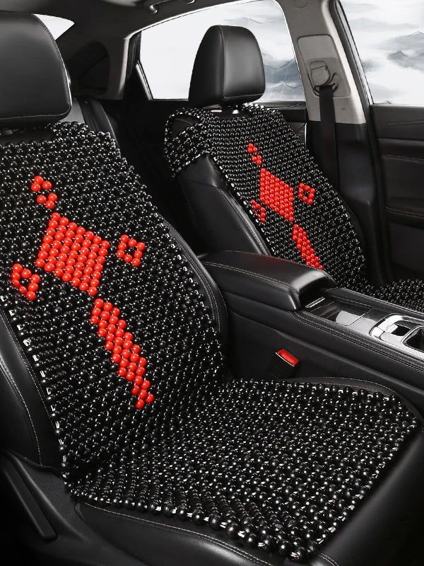 New Summer Handcrafted Beaded Wooden  Cushion Integrated Single Piece Car  Pad for Driver Universal Vehicle Mat