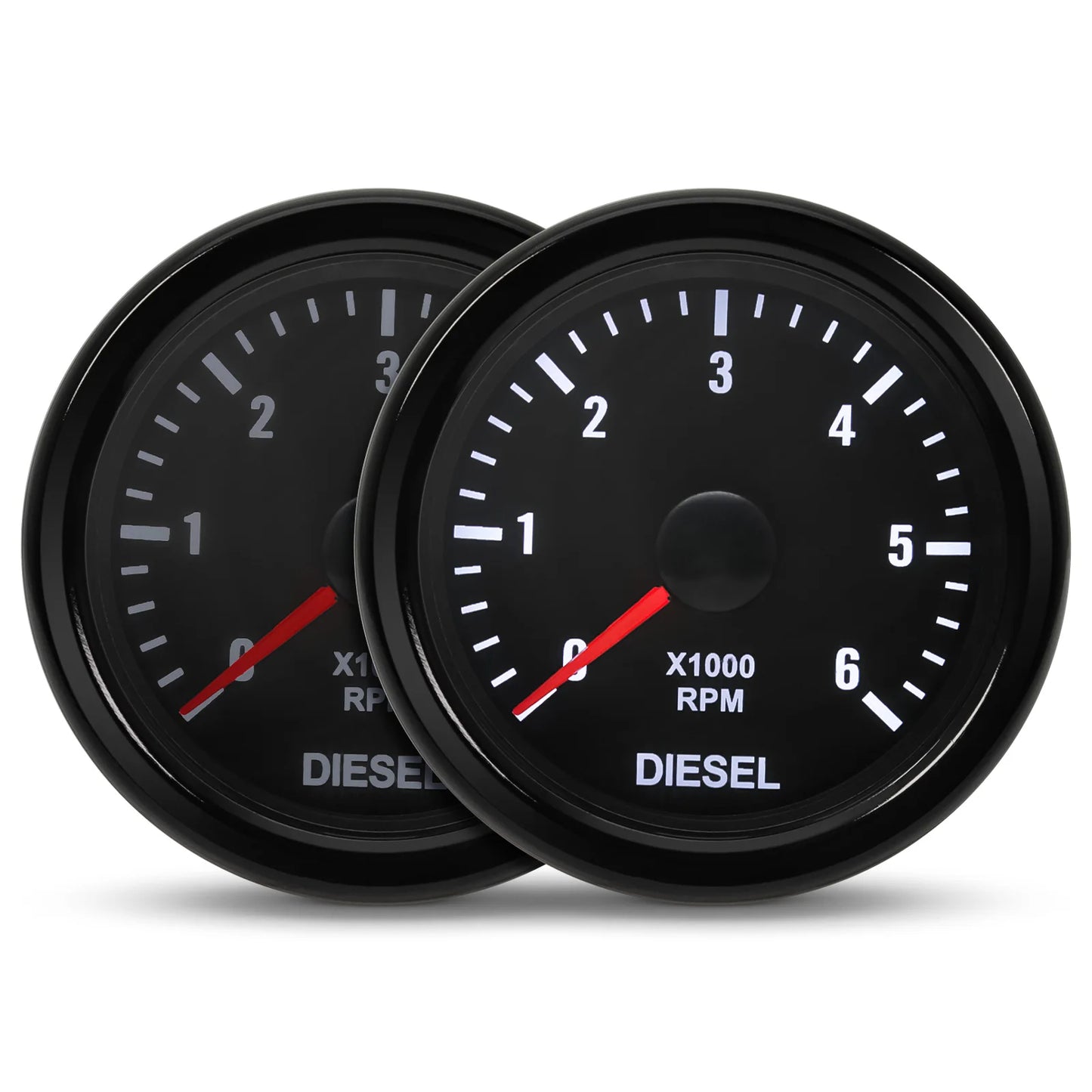 New 52MM 0-6000 RPM Tachometer White Backlight Tacho Meter Electrical Tachometer Gauge For 1-20 Cylinder Diesel Engine Car 12V