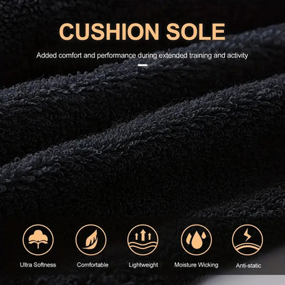 1/5 Pairs Men's Cotton Crew Socks Cushioned Breathable Long Socks Work Casual Running Cycling Athletic Socks