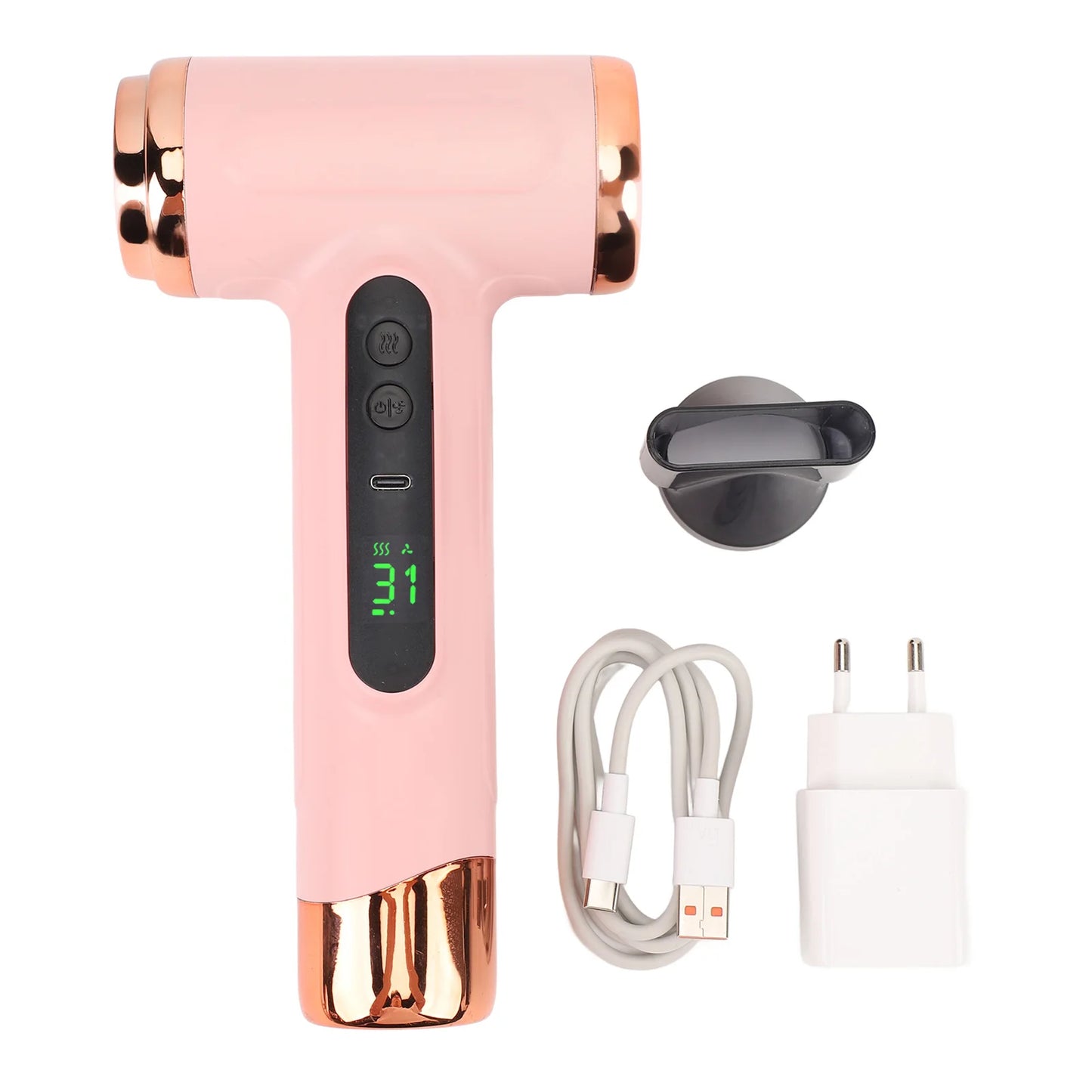 Travel Hair Dryer Cordless Rechargeable 15600mAh 200W  Hair Dryer Portable Travel Lightweight Hot Cold Blow for Dormitory Travel