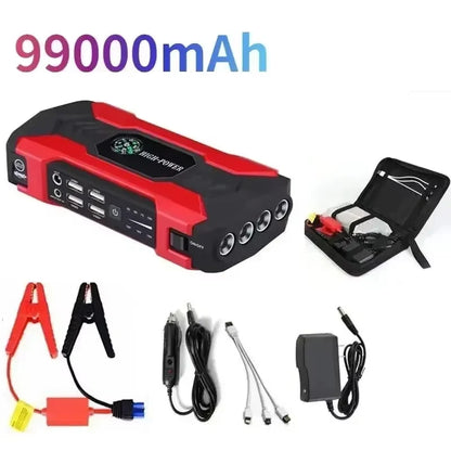 99800mAh Car Jump Starter 3000A Starting Device Portable Power Bank Battery Starter Launcher For Car Booster Articles