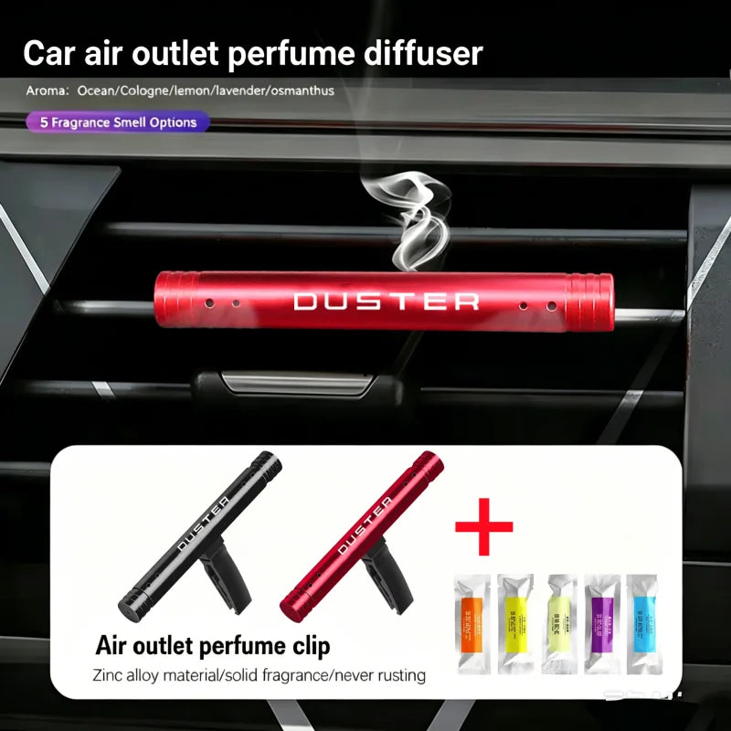 1PC Car Air Vent Perfume Clip Aromatherapy Diffuser Auto Freshener For Dacia Duster Logo Styling Interior Decor Accessories