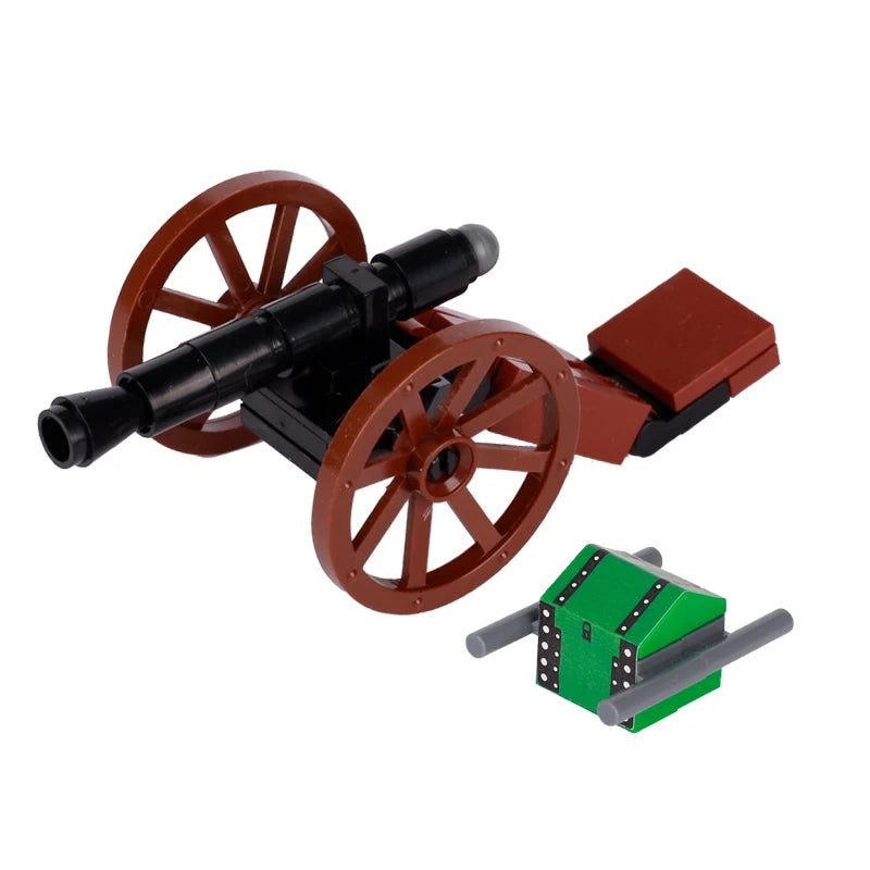MOC Medieval Military Carriage Carriage Chariot Knight Transport Carriage Weapons Figures Vegetable Wood Bricks Children's Toys