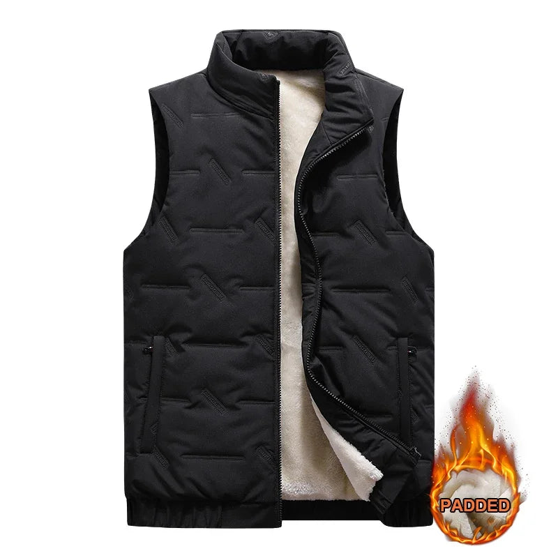 Padded Vest Men's Winter New Men Down Cotton Vest Warm Canvas Horse Jacket Youth Sleeveless Athletic Big Size Men's Clothing 6XL