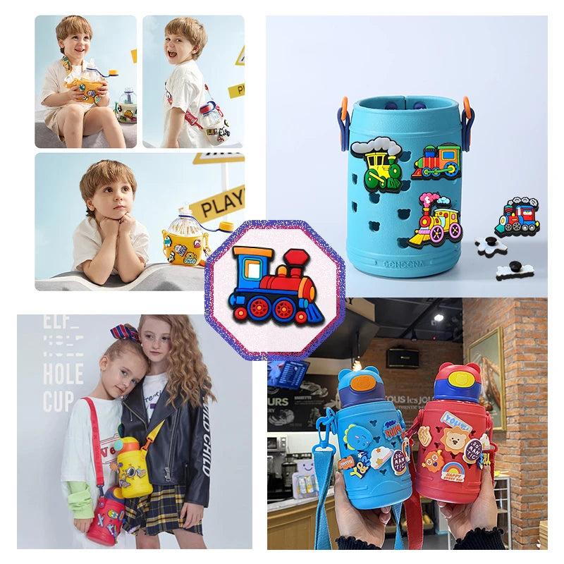 Cute little train Good Quality Shoes Charms 5-100PCS PVC DIY Shoe bag Accessories For enthusiasts Wristband Kids Party Gifts