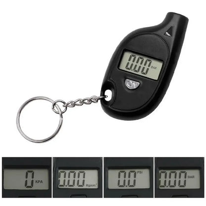 Mini Keychain Style Tire Gauge Digital Lcd Display Car Tire Air Pressure Tester Meter Auto Car Motorcycle Tire Safety Alarm