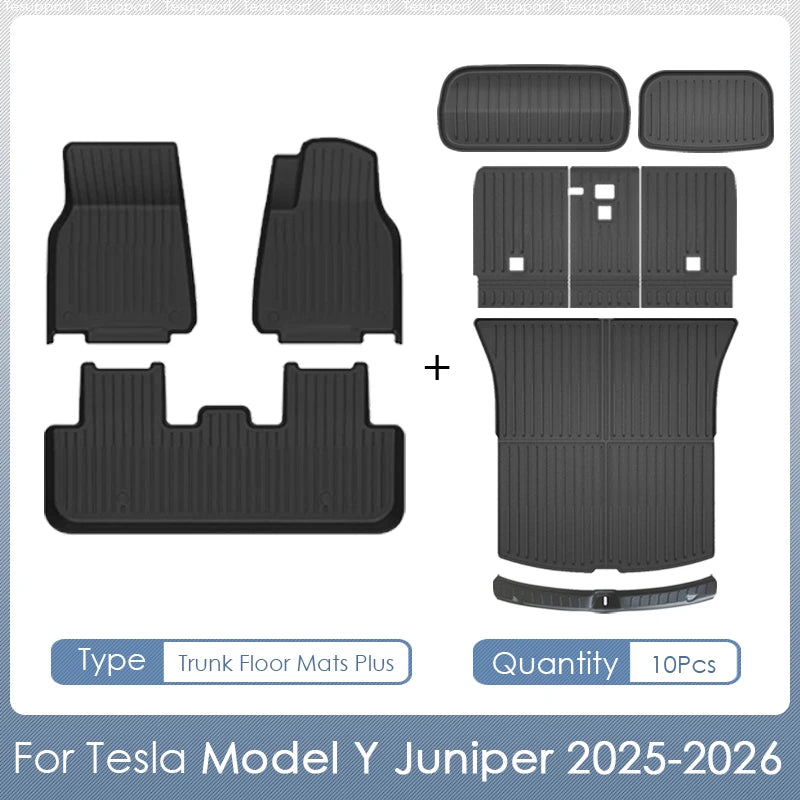 Floor Mats for Tesla Model Y Juniper 2026 2025 Right Hand Drive Floor Mats Cargo Liner Trunk Mat for Model Y Juniper Accessories