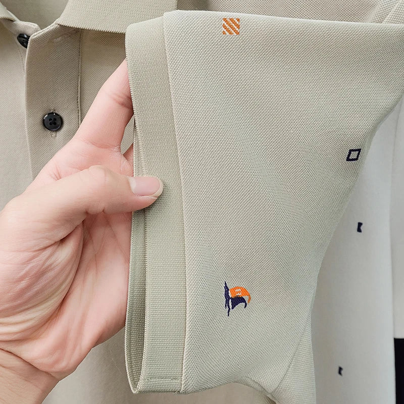 High Quality Man Summer Short-Sleeved Polo Shirt Lapel Button Multi-pattern Puppy Embroidery Ventilate Business Casual Men'sWear
