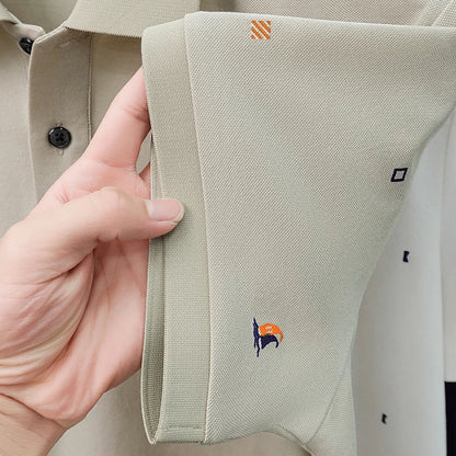 High Quality Man Summer Short-Sleeved Polo Shirt Lapel Button Multi-pattern Puppy Embroidery Ventilate Business Casual Men'sWear