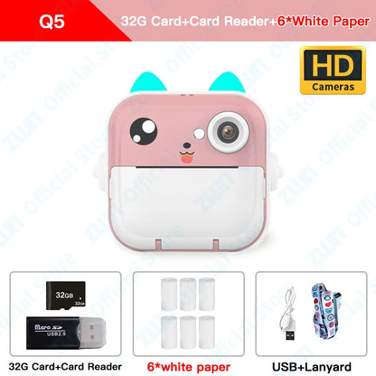 Children 1080P HD Digital Camera Toys Instant Print for Kids Thermal Print Camera Instant Print Photo Video With TF Memory Card