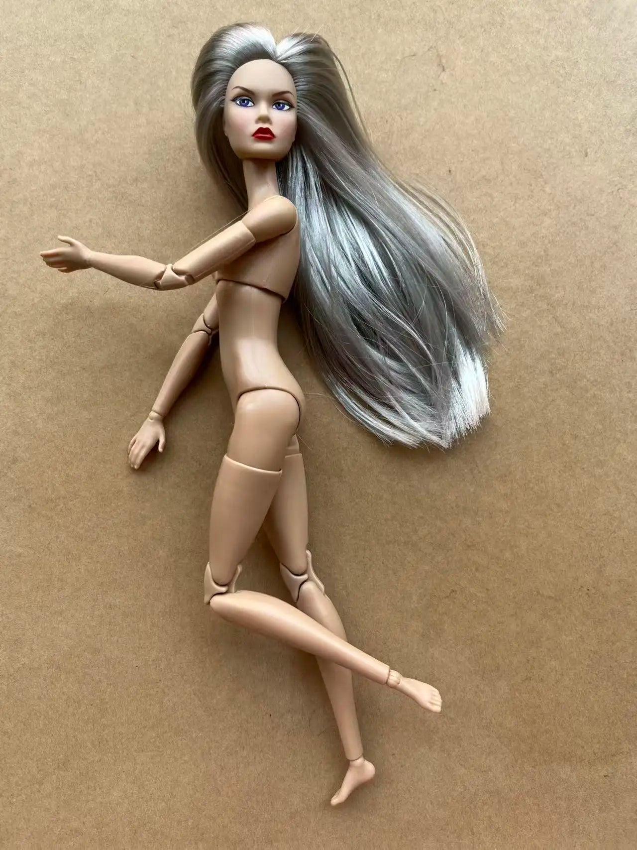 Poppy Good Makeup Head With Beige Yoga Slim Doll Body 1/6 Doll Figures Collective Toys Colorful Hair Doll Heads