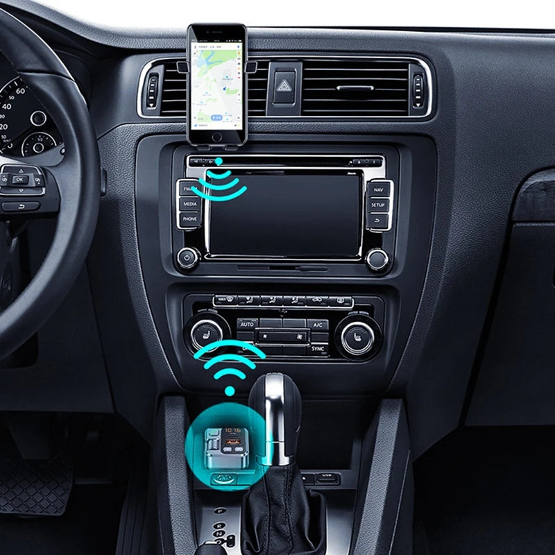 Bluetooth FM Transmitter Car Charger 20W PD USB-C Fast Charger Car Radio with Mic For Wireless Hands Free Call MP3 Player