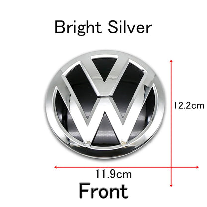 1Pc For Volkswagen Polo Car Emblem Logo With VW Polo 2014 2015 2016 2017 2018 Car Logo 122mm Front Bonnet Hood 110mm Rear Trunk