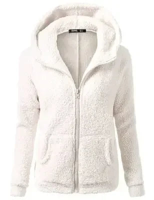 Autumn Winter Warm Jacket Women Hoodie Hooded 2025 Casual Female Hoodies Sweatershirt Zipper Coat Solid Soft Fleece Women Coat