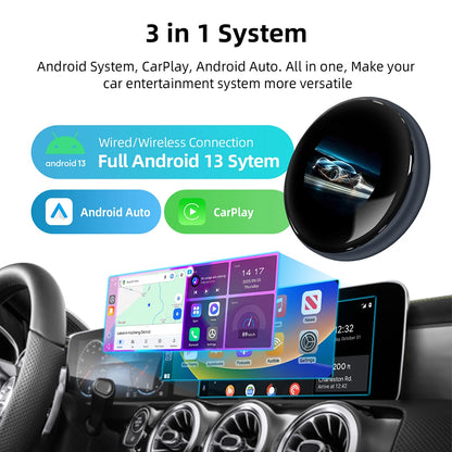 LEXXSON Ai Box 4+64GB Wireless Carplay Adapter Android 13 Netflix Youtube IPTV Video Box For Cars With Wireless or Wired Carplay