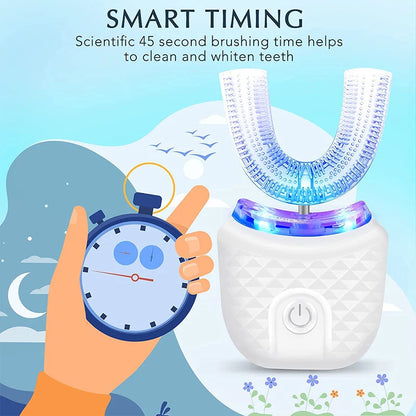 360 Degrees Automatic Sonic Electric Toothbrush Rechargeable USB Intelligent Teeth Brush Tooth Whitening Blue Light Adult
