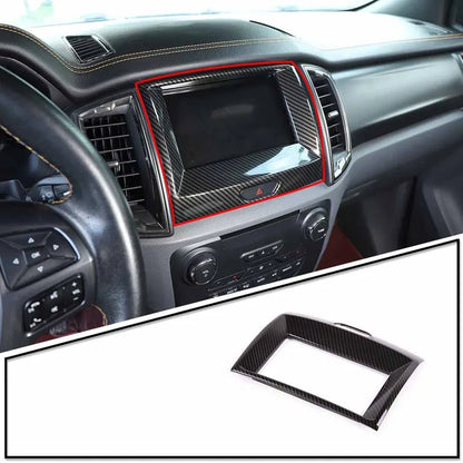 ABS Carbon Fiber For Ford Ranger Wildtrak 2015-2021 Car Center Control Shift Panel Steering Wheel Glass Lift Frame Sticker