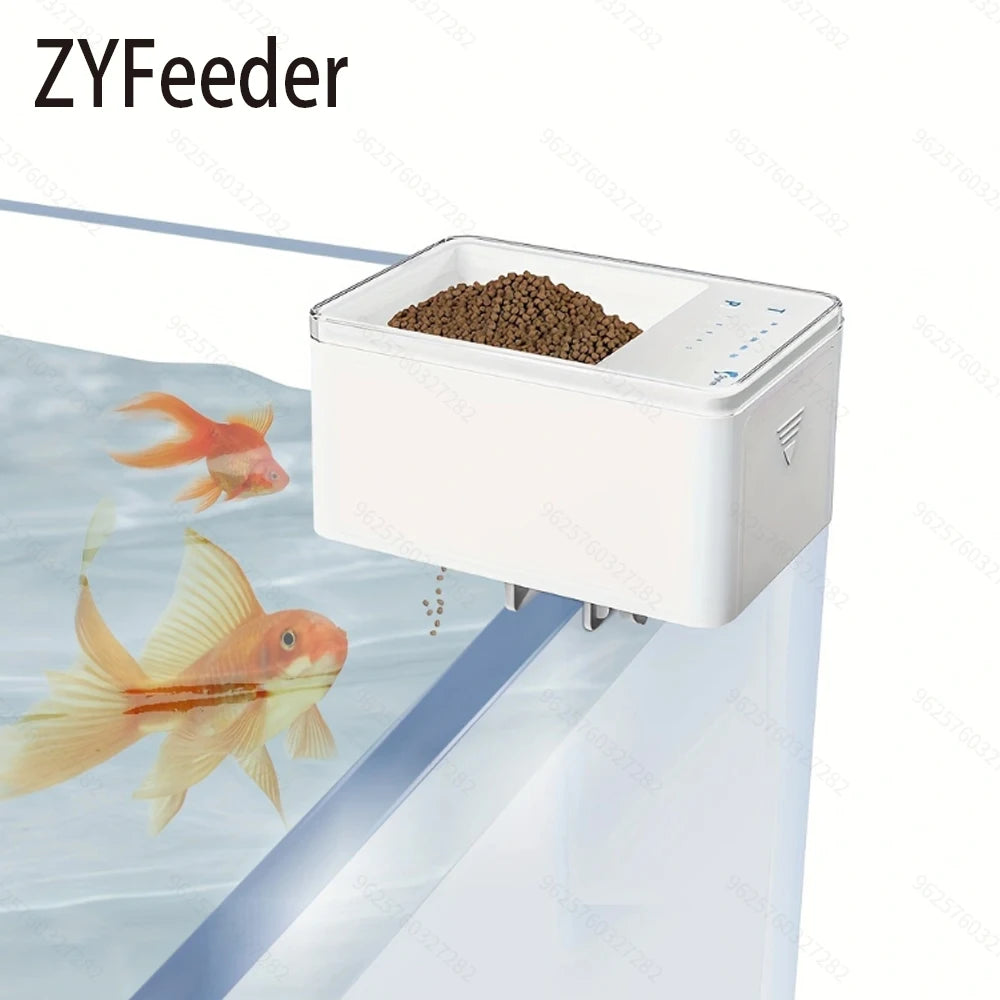 1PC WIFI/Button Version automatic fish feeder, fish tank accessories intelligent turtle feeder for feeding fish (No 5V 1A Plug)