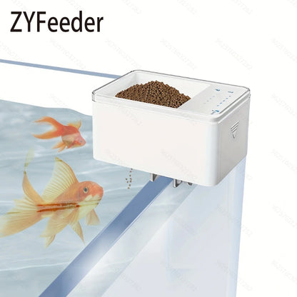 1PC WIFI/Button Version automatic fish feeder, fish tank accessories intelligent turtle feeder for feeding fish (No 5V 1A Plug)